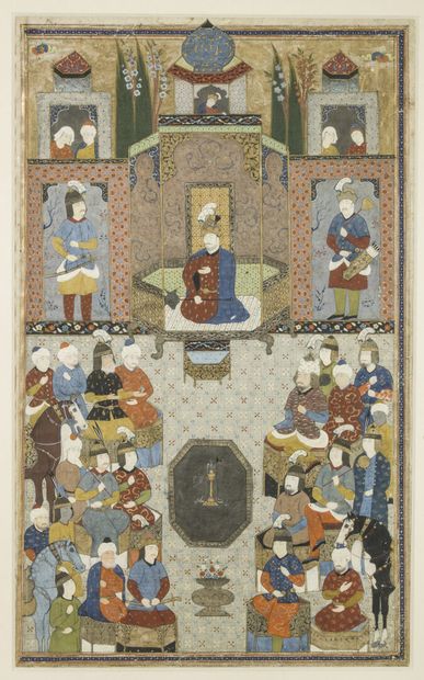 null Miniature sur papier

Iran, probablement XVIe siècle

24 x18,5 cm

(4976)
