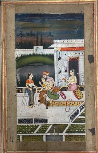 null MINIATURE

Inde, XIXe siècle

Scène de palais

Encre et pigments sur papier

recto...