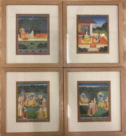 null SET OF FOUR

MINIATURES

India, 19th century

gouaches on paper

14,5 x 12 ...