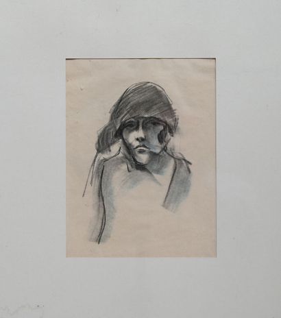 null Charles Félix GIR (1883-1941) Trois dessins.

"Etude, femme au chapeau" Fusain...