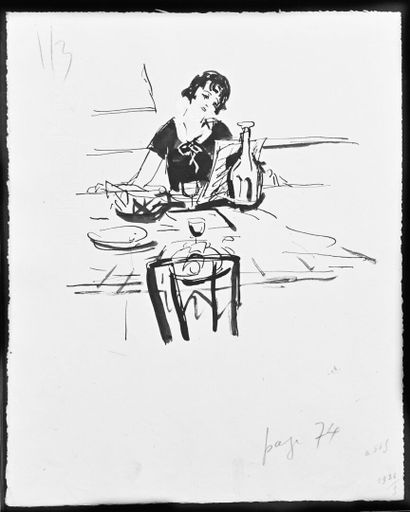 null Charles Félix GIR (1883-1941) Quatre dessins à l'encre sur papier dont trois...