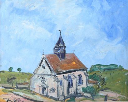 null Charles Félix GIR (1883-1941) Deux oeuvres : 

"Église de Theuville" Huile sur...