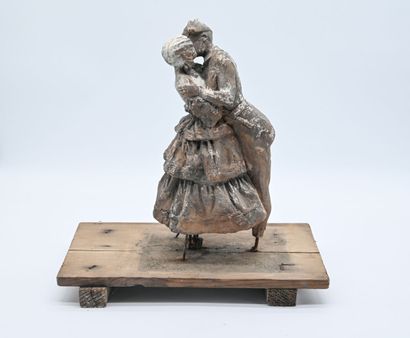 null Charles Félix GIR (1883-1941) "Les amoureux" Sculpture en plâtre. 

29 cm de...