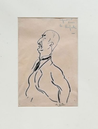 null Charles Félix GIR (1883-1941) Trois dessins. 

"Signoret dans la rafale" Encre...