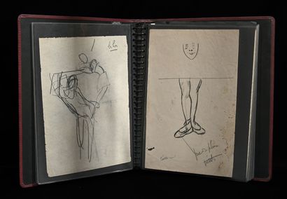 null Charles Félix GIR (1883-1941) Set of 18 drawings, preparatory sketches and study...