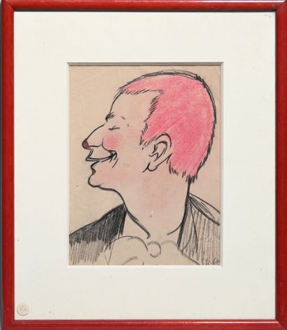 null Charles Félix GIR (1883-1941) "Portrait de Fortugé" Pastel et crayon sur papier...