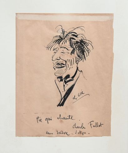 null Charles Félix GIR (1883-1941) "Caricature de Charles Fallot dans Isidor" Encre...