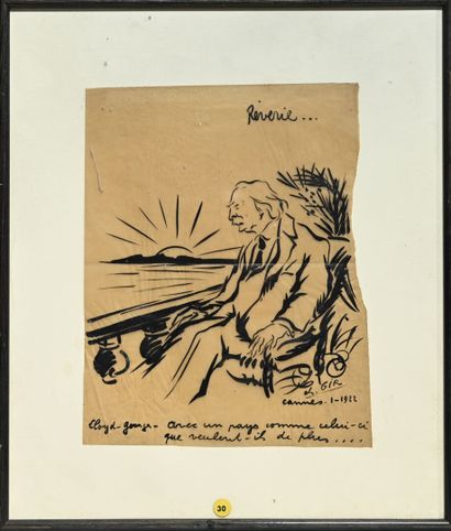 null Charles Félix GIR (1883-1941) "Rêverie..." Encre sur papier signé, daté 1922...