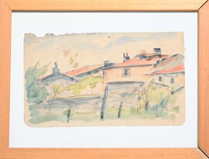 null SCHOOL of the XXth century. Four works

"Landscape with a bell tower" Watercolor...