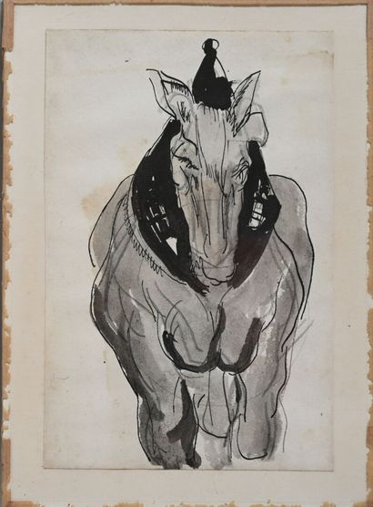 null Charles Félix GIR (1883-1941) Cinq dessins

"Charrette tirée par trois chevaux"...