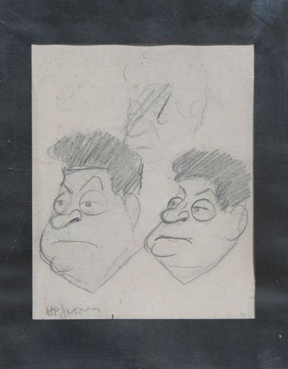 null FIVE portraits of Gir : Attributed to Charles Felix GIR (1883-1941) "Profile...