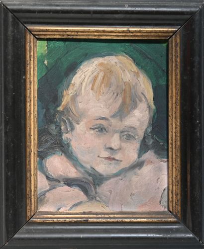 null Attribué à Charles Félix GIR (1883-1941) "Portrait d' enfant" Huile sur toile....