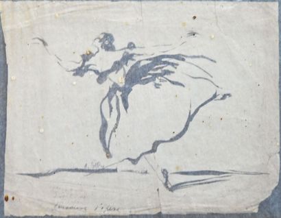 null Charles Félix GIR (1883-1941) "Etude, danseuse d'opéra" Gouache sur papier signée...