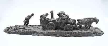 null Charles Félix GIR (1883-1941) "La cantine" Bronze signed and numbered 1/8. Blanchet...