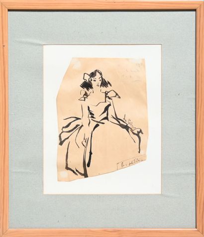 null Charles Félix GIR (1883-1941) "Les petites" Encre sur papier signé et annoté.

23,7...