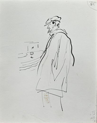 null Charles Félix GIR (1883-1941) Trois dessins à l'encre sur papier illustrant...