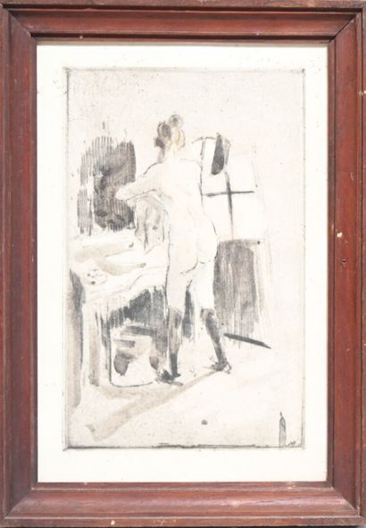 null Charles Félix GIR (1883-1941) Deux dessins.

"A la toilette" Eau-forte. 23 x...