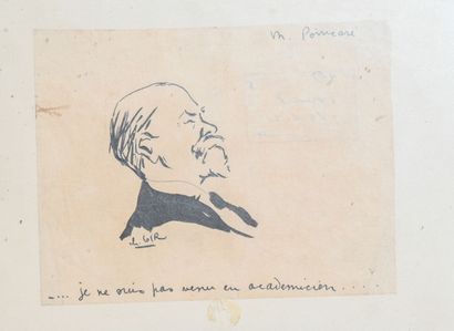 null Charles Félix GIR (1883-1941) Deux dessins.

"Portrait du président Pointcaré"...