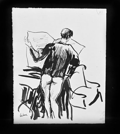 null Charles Félix GIR (1883-1941) Quatre dessins à l'encre sur papier dont trois...