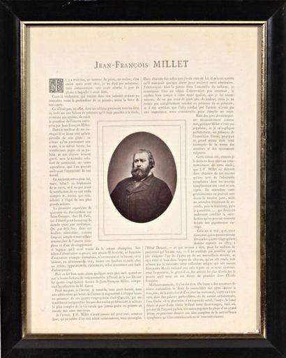 null "Jean François Millet" Photographie incorporée dans un article de journal publié...