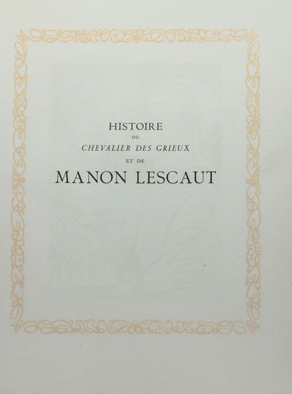 null [TOUCHAGUES] Abbé PREVOST.
History of the Chevalier des Grieux and Manon Lescaut.
Paris,...