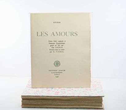 null [SIGROS] OVIDE.
Les Amours.
Paris, Ed. Janick, 1948, in-8 en feuilles sous emboitage.
Illustré...