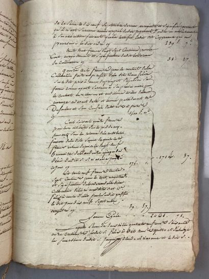 null [VERSAILLES - MANUSCRITS] 
Ensemble de pièces manuscrites sur la propriété d'une...