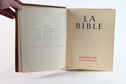null [LEGRAND] La Bible.
Paris, 1949-1950, 4 volumes reliés pleine basane éditeur.
Illustrations...