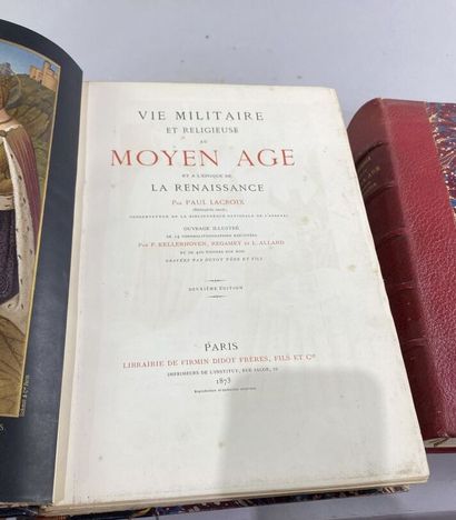 null Paul LACROIX. Lot de 3 volumes in-4 reliés demi-chagrin :
- Les Arts au Moyen...