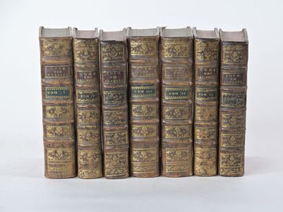 null [Ancient law] Lot of 3 titles in 7 volumes in-12 bound in full basne, spine...