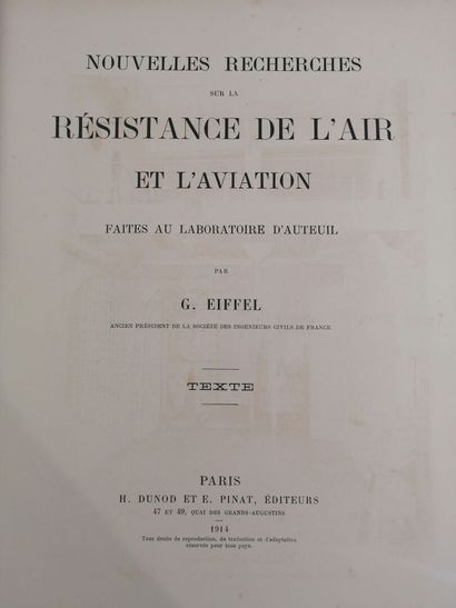 null Gustave EIFFEL.
Nouvelles Recherches sur la Résistance de l'air et l'Aviation...