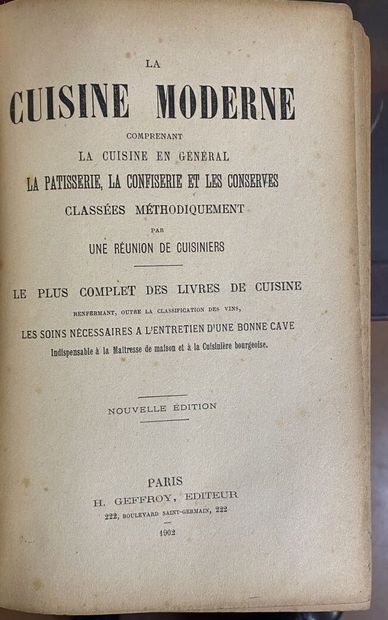 null [GASTRONOMIE] Ensemble de 3 volumes 
 DESTAMINIL. La Cuisinière française perfectionnée....