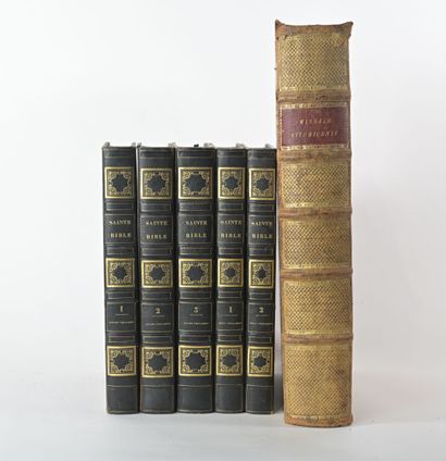 null [Religion] Lot de 6 volumes : 
- Missale Bituricense. 1741, in-folio relié pleine...