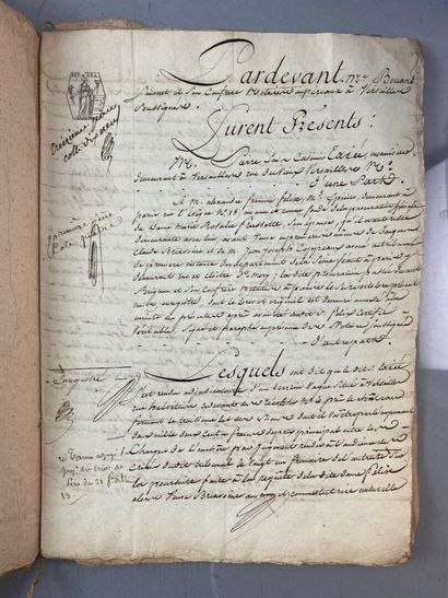 null [VERSAILLES - MANUSCRIPTS] 
Set of manuscript documents on the ownership of...