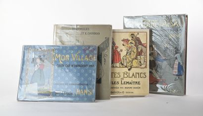 [Cartonnages] Lot de 4 volumes in-4 reliés...