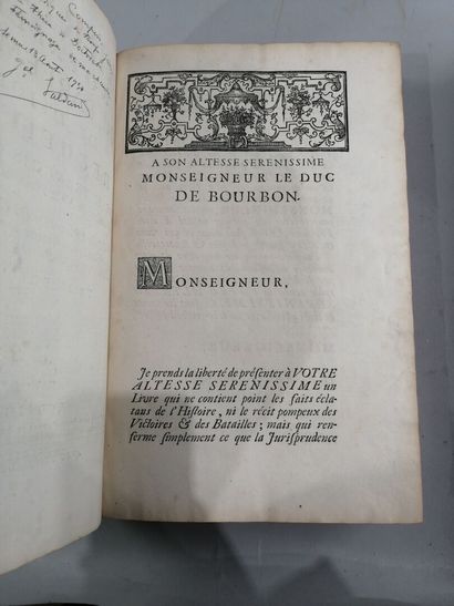 null [Droit] Lot de 2 volumes :
- PERRIER. Arrests notables du Parlement de Dijon....