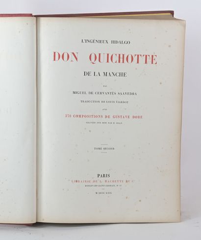 null [Gustave DORÉ] Lot de 2 ouvrages en 3 volumes : 
- DANTE. L'Enfer. 1872, in-folio...