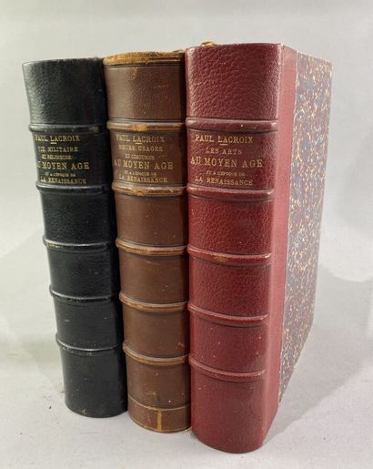 Paul LACROIX. Lot de 3 volumes in-4 reliés...