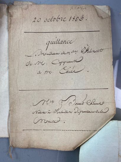 null [VERSAILLES - MANUSCRIPTS] 
Set of manuscript documents on the ownership of...