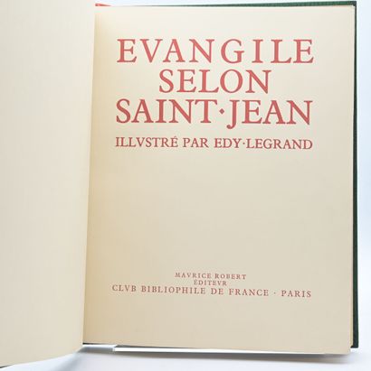 null [Edy LEGRAND] 
Evangile selon Saint Jean.
Paris, Robert, 1947, in-folio relié...