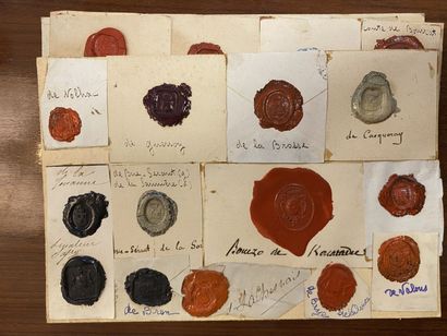 null [Heraldry] Set of more than 300 heraldic wax seals, with the arms of great families:
68...