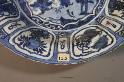 null CHINE, Kraak, Epoque WANLI (1572 - 1620)	
Plat en porcelaine 
décorée en bleu...