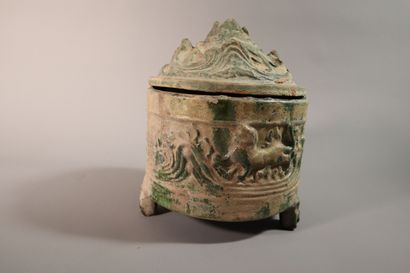 null CHINA, HAN Dynasty (206 BC - 220 AD)
Tripod incense burner in the form of a...