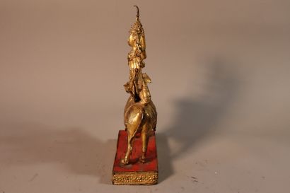null THAILANDE, Ratanakosin, vers 1900	
Statuette de boddhisattva à dix bras 
assis...