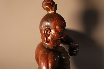 null JAPON, Epoque EDO (1603 - 1868)	
Statuette de Nio
debout en bois laqué brun,...