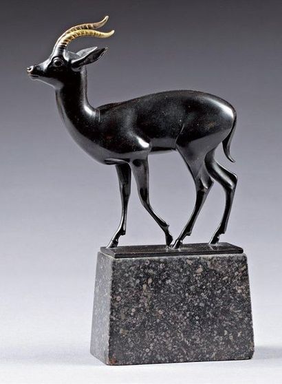 Fritsz BEHN (1878-1970) Ecole allemande «Antilope KOB» Belle épreuve en bronze à...