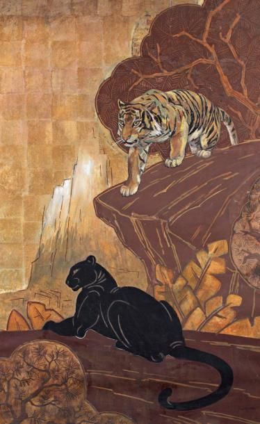 Jacques LEHMANN dit NAM (1881-1974) «Tigre et panthère noire» Importante et rare...
