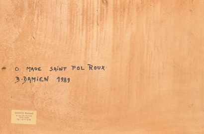 null Bernard DAMIEN
O mage Saint Pol Roux, 1989
Technique mixte sur papier
Signé,...