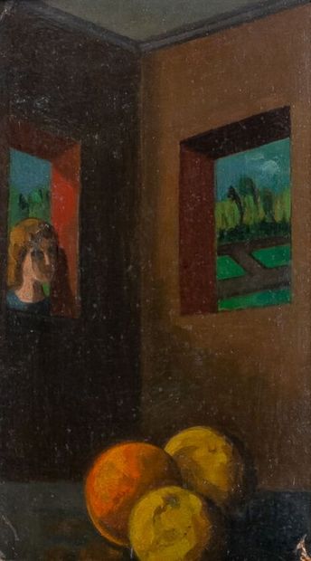 null Aubin PASQUE (1903-1981)
The envy
Oil on panel 
Signed lower right
16 x 9 c...