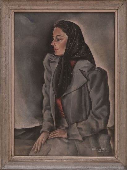 null Han HARLOFF (né en 1907)
Jeune Italienne au manteau gris, 1932
Pastel sur papier...